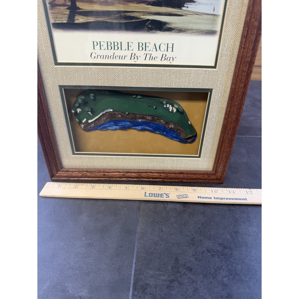 VTG National GOld Classics Pebble Beach Grandeur By the Bay 3D Framed Golf Art - Picture 2 of 5